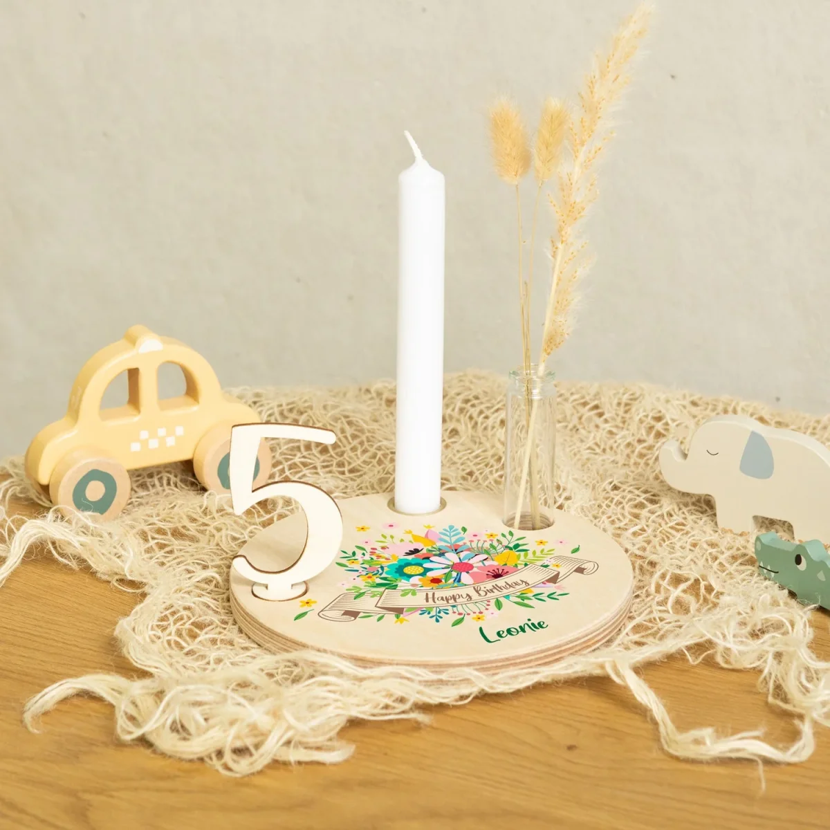 Bedruckter Geburtstagsteller für Kinder - Blumen – Image 2