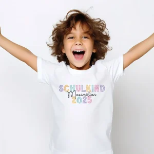 Bedrucktes T-Shirt für Kinder - Schulkind Kreide