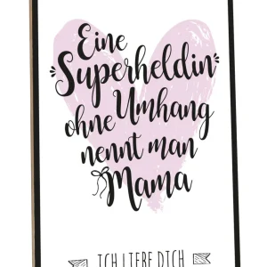 Holzschild mit Spruch Superhelden ohne Umhang Mama