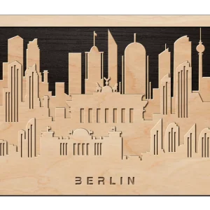 3D Wandbild aus Holz Skyline Berlin 2017