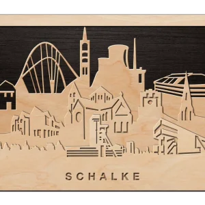 3D Wandbild aus Holz Skyline Schalke 2017