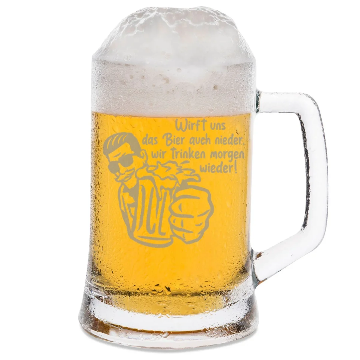 Montana Bierkrug mit Gravur "Wirft uns das Bier auch nieder" – Image 3