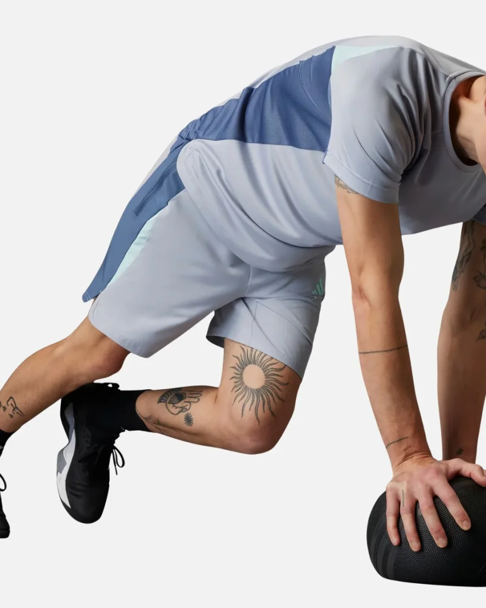 Short Adidas Tech Apparel Colorblock - Gris/Bleu – Image 7